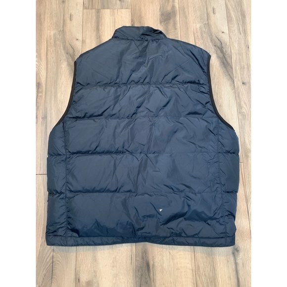 Eddie Bauer Mens XL Navy Goose Down Vest FLAWS - Picture 6 of 10